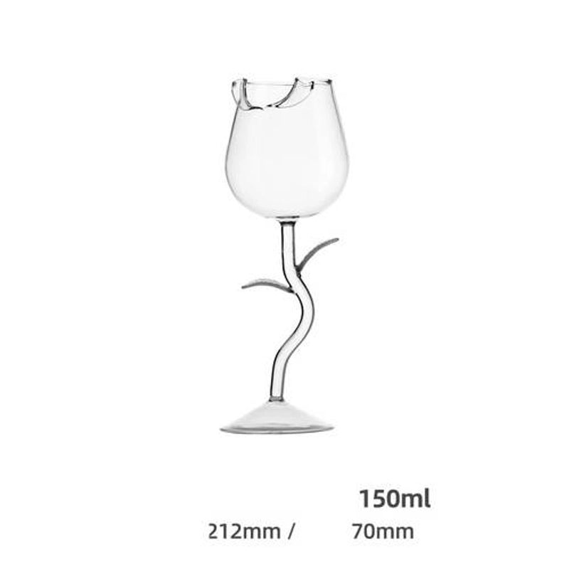 Elegant Botanical Glass Wine Cup 1 Piece | Drinkware & Bar Accessories