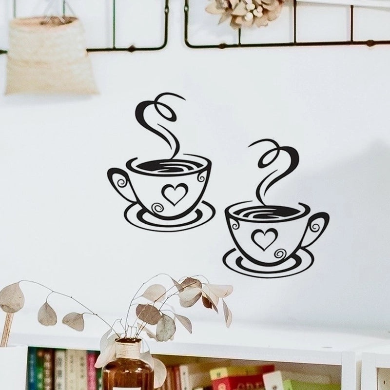 Coffee Cup Print Wall Decals for Kitchen Decor|Home & Living Wall Stickers