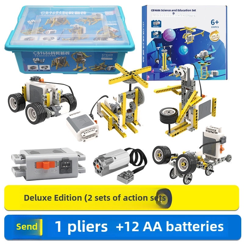 Electric Programming Robot Compatible with 9686 Small Particle Building Blocks | Educational STEM Robotics Kits