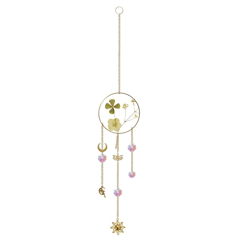 Nordic Star Moon Flower Crystal Suncatcher Wind Chime Wall Hanging Decor | Home Decor & Accessories