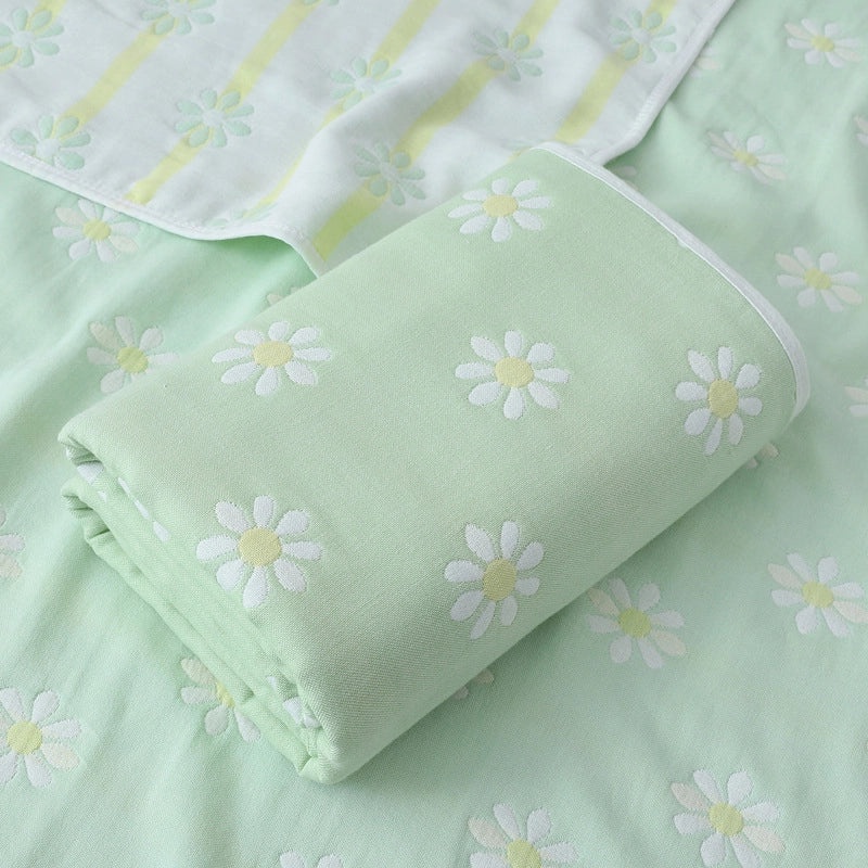 Soft Cotton Gauze Baby Bath Towel 110x110cm Wrap Jacquard Quilt Spring Summer|Baby Bath Towels & Quilts