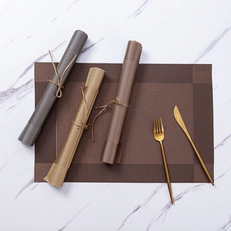Waterproof Non-slip PVC Placemat with Double Diagonal Frame Japanese European Style | Kitchen & Dining Accessories