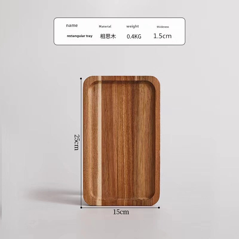 Japanese-style Oval Wooden Tray Solid Black Walnut Rectangular Plate Small Exquisite Tea Coffee Serving Tray|Home & Kitchen > Kitchen & Dining > 