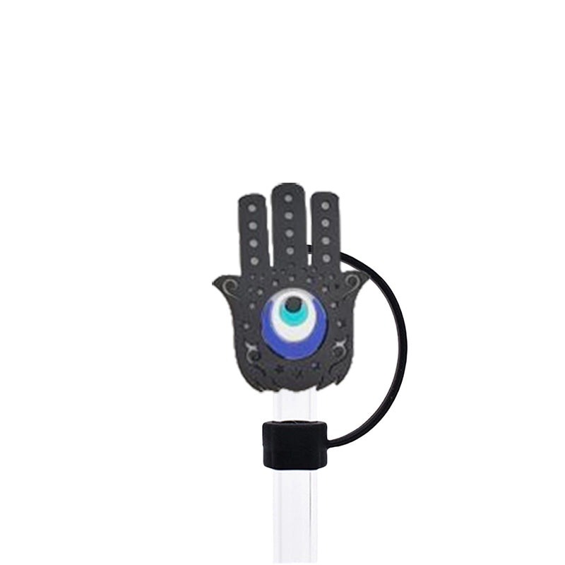 Devil's Eye Silica Gel Straw Cap Casual and Stylish Decorative Top 1 Piece|Drinkware Accessories