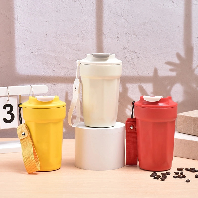 Unisex 316 Stainless Steel Outdoor Travel Coffee Mug Octagonal Flip Lid