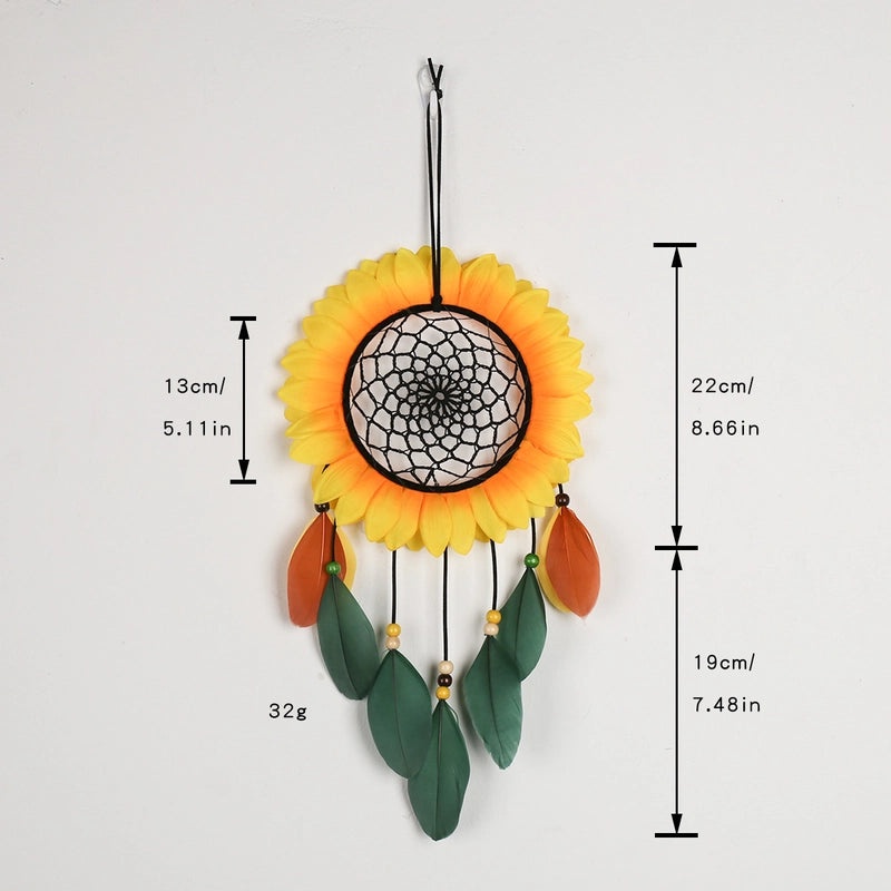 Sunflower Dreamcatcher Wall Hanging Iron Art for Casual Pastoral Decor|Home Decor