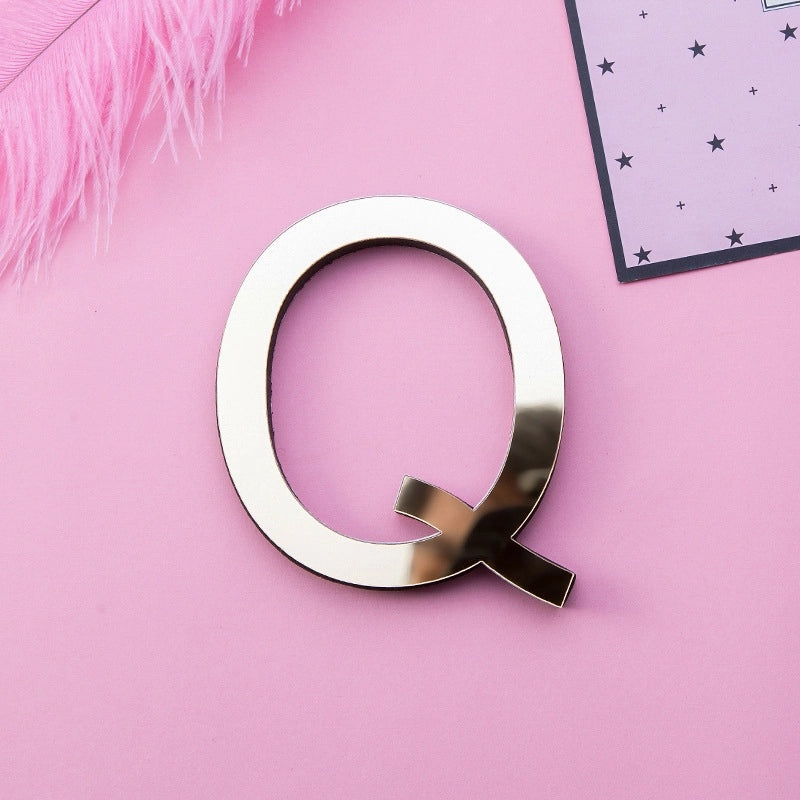 Golden Acrylic Mirror Letters Wall Decal EVA Foam Art Creative Home Decor | Home Decor & Wall Stickers