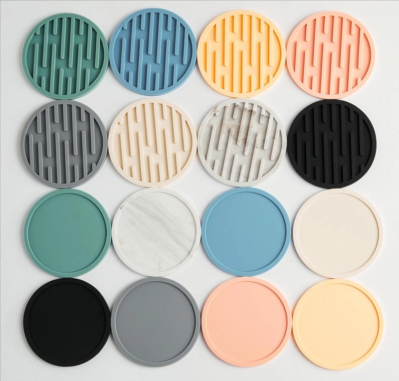 Silicone Round Coaster 10CM Thickened Non-slip Heat Insulated Drain Mat for Tea Cup Water|Kitchen & Dining Accessories