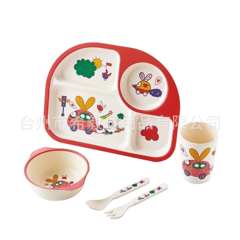 Adorable Cartoon Bamboo Fiber Tableware Set for Kids | Kids Tableware