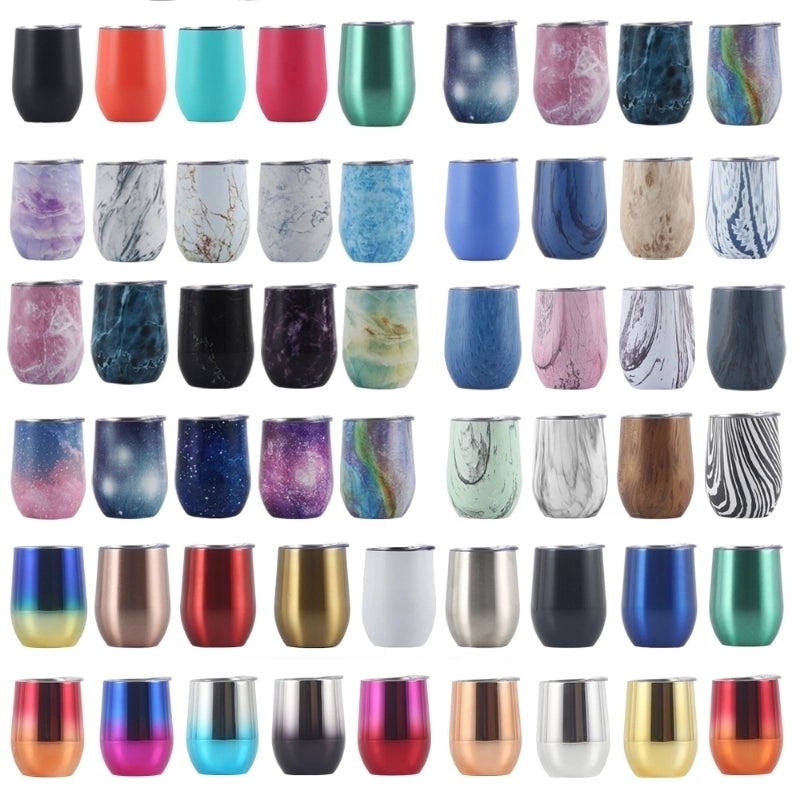 Stylish Stainless Steel Thermos Cup with Stripe and Solid Color Design | Drinkware & Thermoses