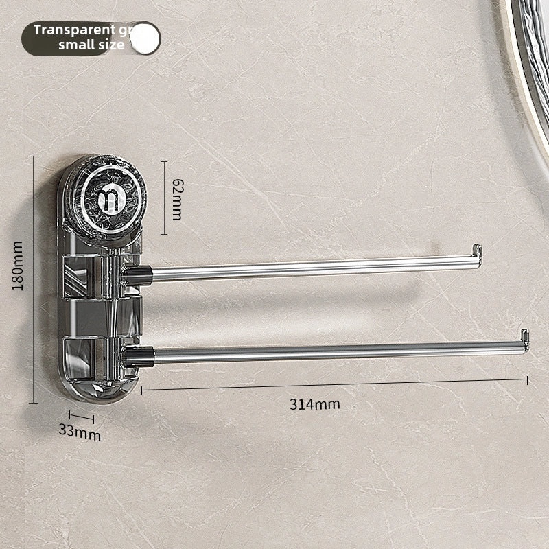 Rotating Wall-mounted Suction Cup Towel Rack Punch-free Bathroom Multi-bar Organizer|Bathroom Accessories