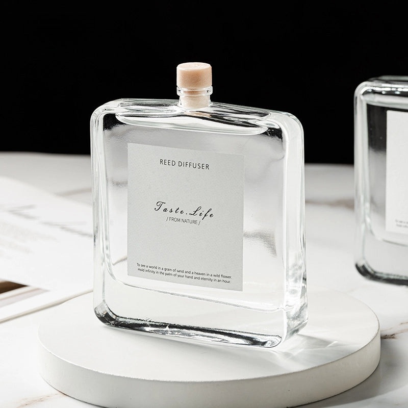 BYME 120ml Flat Aromatherapy Bottle with Rattan Sticks, Long-lasting Indoor Essential Oil Diffuser Set|Home Fragrance & Aromatherapy