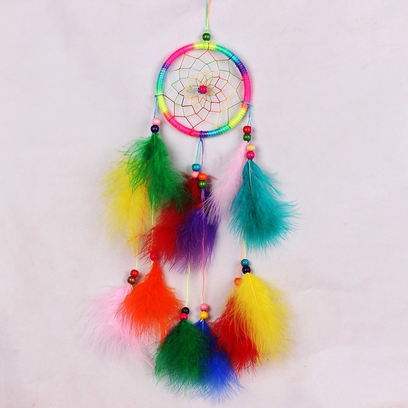 Minimalist Feather Dreamcatcher Wall Art, Boho Grid Style | Home Decor