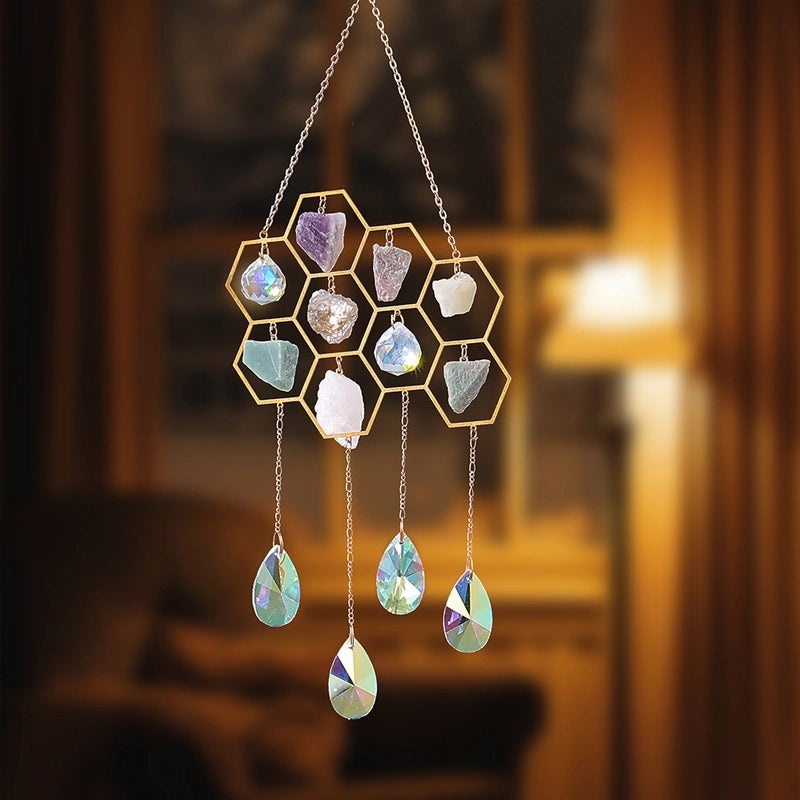 Romantic Geometric Crystal Iron Suncatcher Wall Art for Elegant Lady | Home Decor & Wall Art