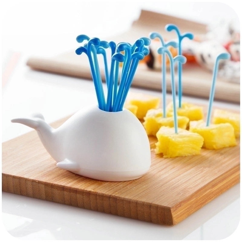 Adorable Whale Shaped Plastic Fruit Toothpick Single Piece|Kitchen & Dining Accessories