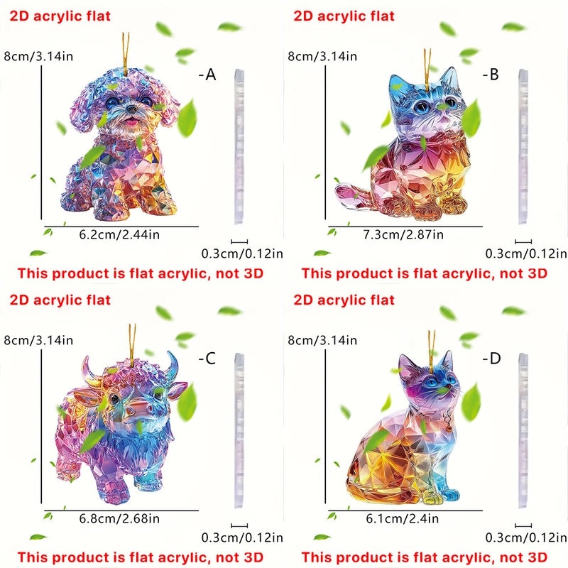 Adorable Dog and Cat Acrylic Hanging Ornaments for Wall Decor | Home Decor