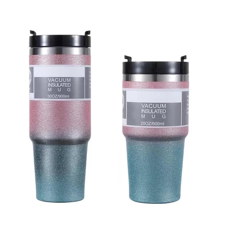 Stainless Steel Thermos Cup with Casual Letter Design and Solid Color | Drinkware & Thermoses