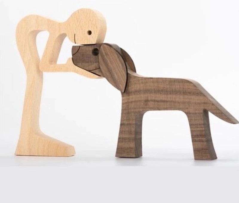 Rustic Wooden Dog Ornaments for Home Decor|Home Decor & Ornaments