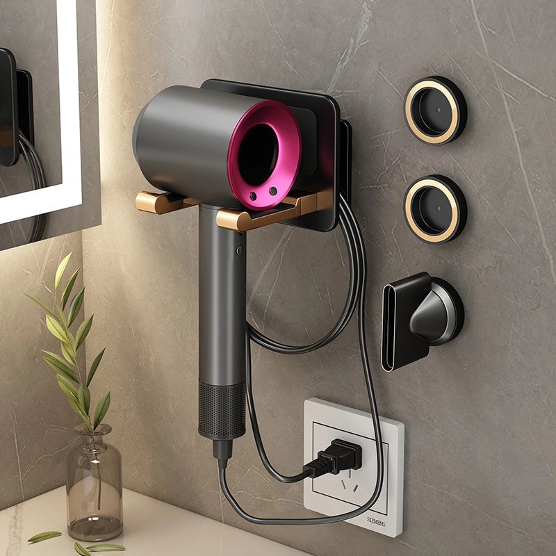 Punch-free Wall Mount Hair Dryer Holder Organizer|Bathroom Accessories Storage Rack