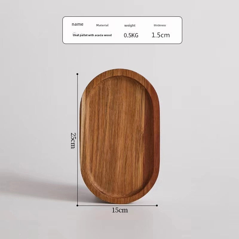 Japanese-style Oval Wooden Tray Solid Black Walnut Rectangular Plate Small Exquisite Tea Coffee Serving Tray|Home & Kitchen > Kitchen & Dining > 