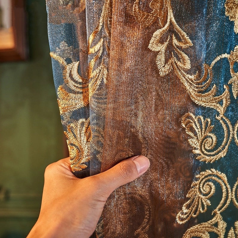 Chic Vintage Floral Polyester Door Curtain for Window Decor | Home Decor Accessories