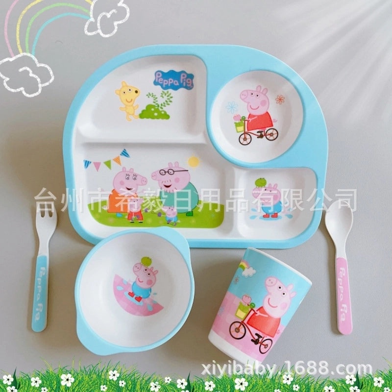 Adorable Cartoon Bamboo Fiber Tableware Set for Kids | Kids Tableware