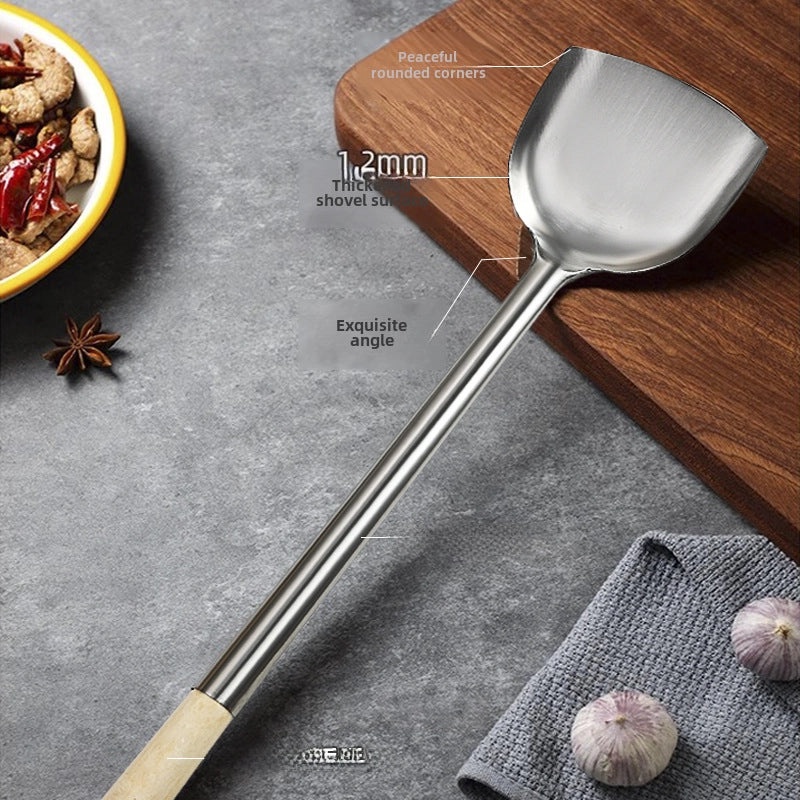 Stainless Steel Long Handle Spatula Chef Cooking Spoon Large Commercial Serving Porridge Spoon|Kitchen Utensils