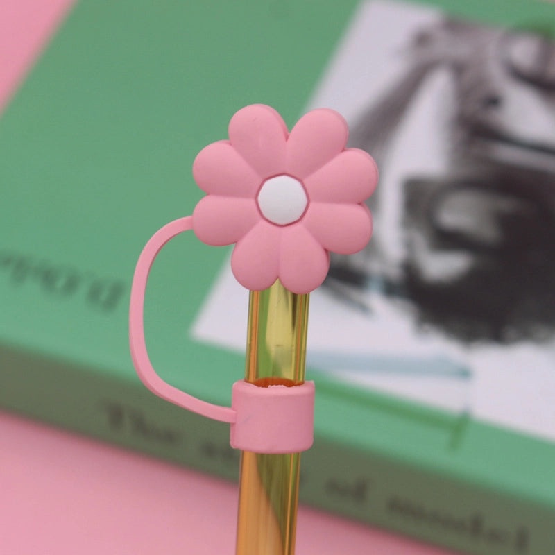 Adorable Floral Silicone Straw Cap 1pc | Drinkware Accessories
