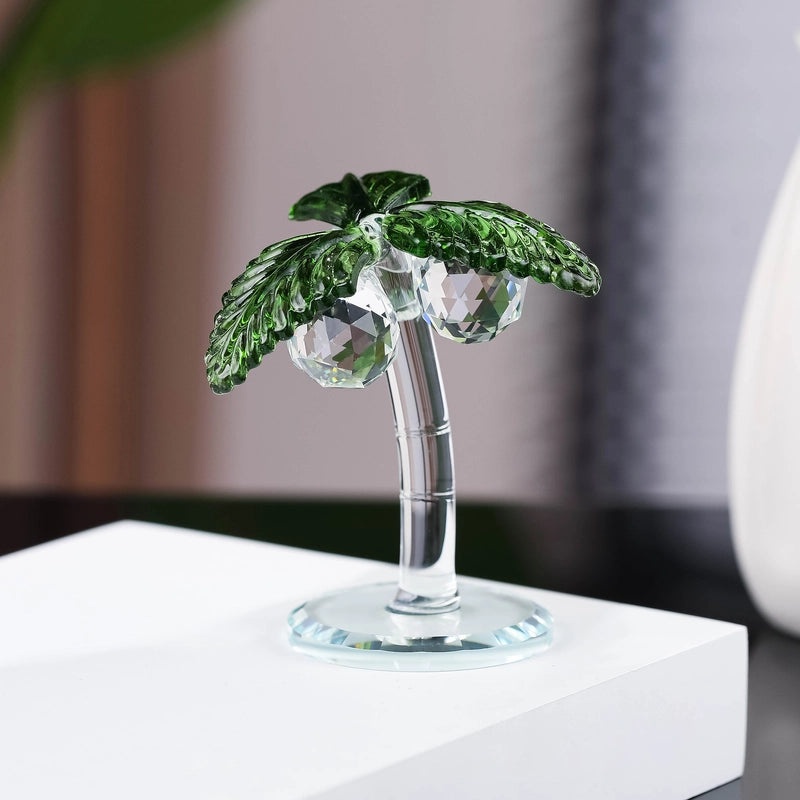 Minimalist Coconut Tree Crystal Ornament | Home Decor & Artificial Decorations