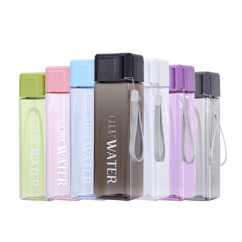 Creative Square Water Cup Portable Leak-proof Heat-resistant Plastic Handy Cup Custom LOGO Available|Kitchen & Dining