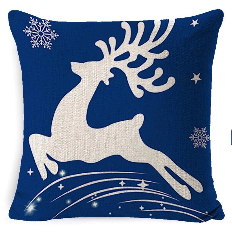 Christmas Linen Pillow Cover for Living Room Office Car Sofa Waist Cushion|Home Decor Cushions