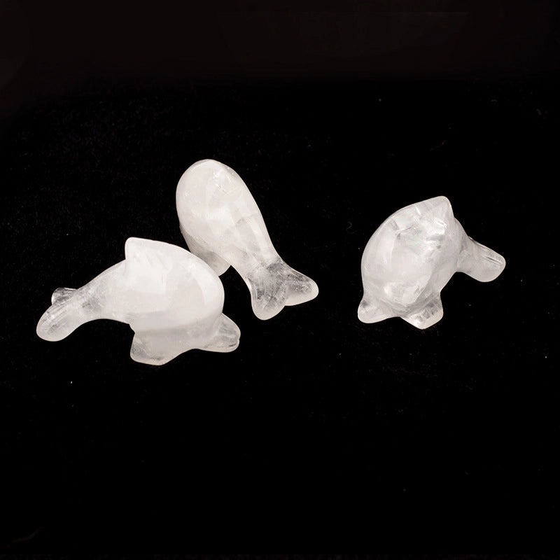 Elegant Dolphin Crystal Obsidian Sculpture Minimalist Home Decor | Home Decoration Ornaments