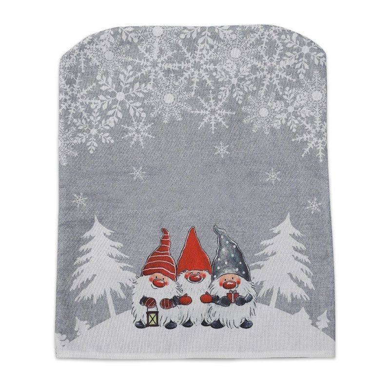 Christmas Cartoon Red Gray Chair Covers Set | Home Decor & Seasonal Accessories
