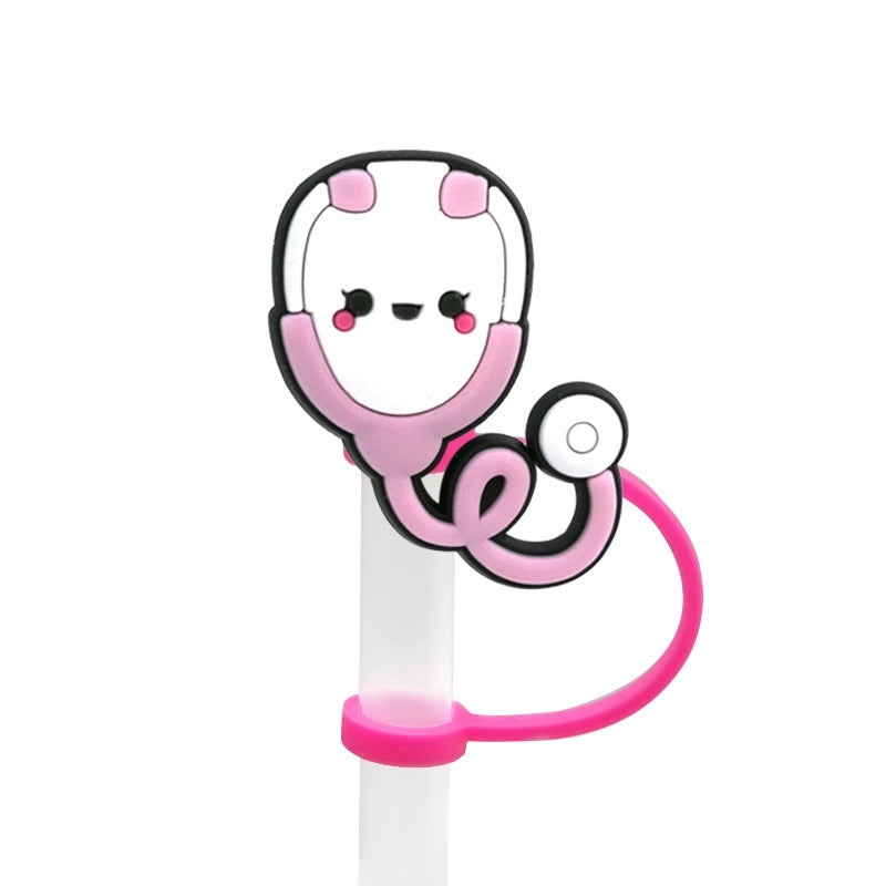 10 Pieces Multicolor PVC Straw Decorative Caps for Casual Vacation Style|Accessories