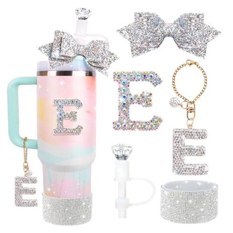 Glamorous Bow Letter Silicone Cup Sleeve Set | Drinkware Accessories