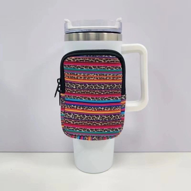 Neoprene 40oz Ice Bully Cup Cover with Coin Purse, Non-slip Elastic Thermos Protector | Drinkware Accessories