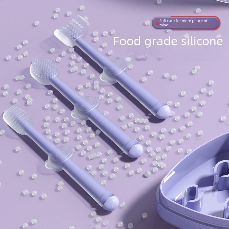 Baby Silicone Infant Toothbrush for Newborns 0-1 Year Tongue and Mouth Cleaner 3-Pack | Baby Oral Care