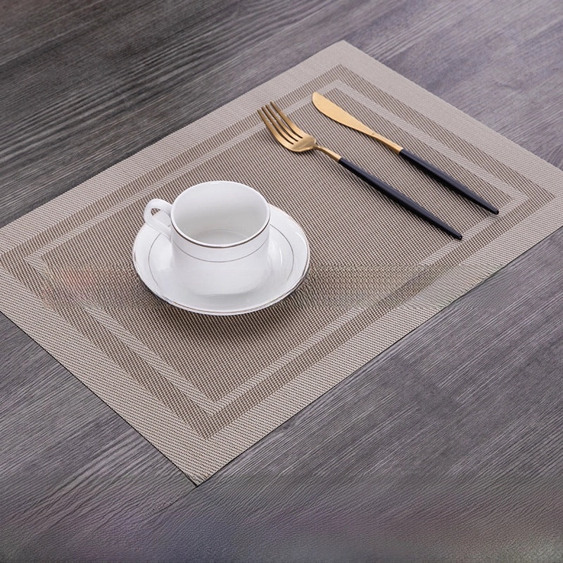 Chuangmu Nordic PVC Woven Placemat Double Frame Insulated Dining Table Mat for Home and Hotel|餐垫