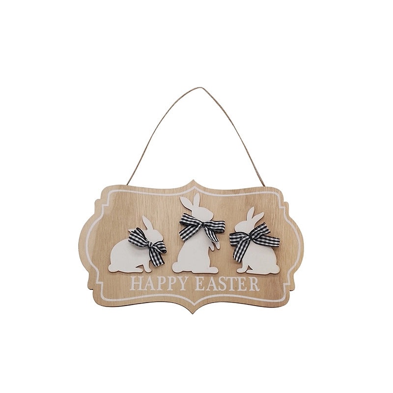 Easter Rabbit Wooden Hanging Ornaments, 2 Pieces, Minimalist Classic Style Party Decorations|Home Decor