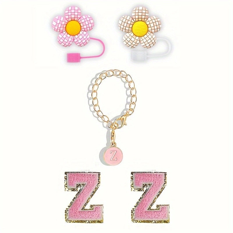 Embroidered Floral Letter Straw Cap for Casual Elegant Style|Fashion Accessories Hats & Caps