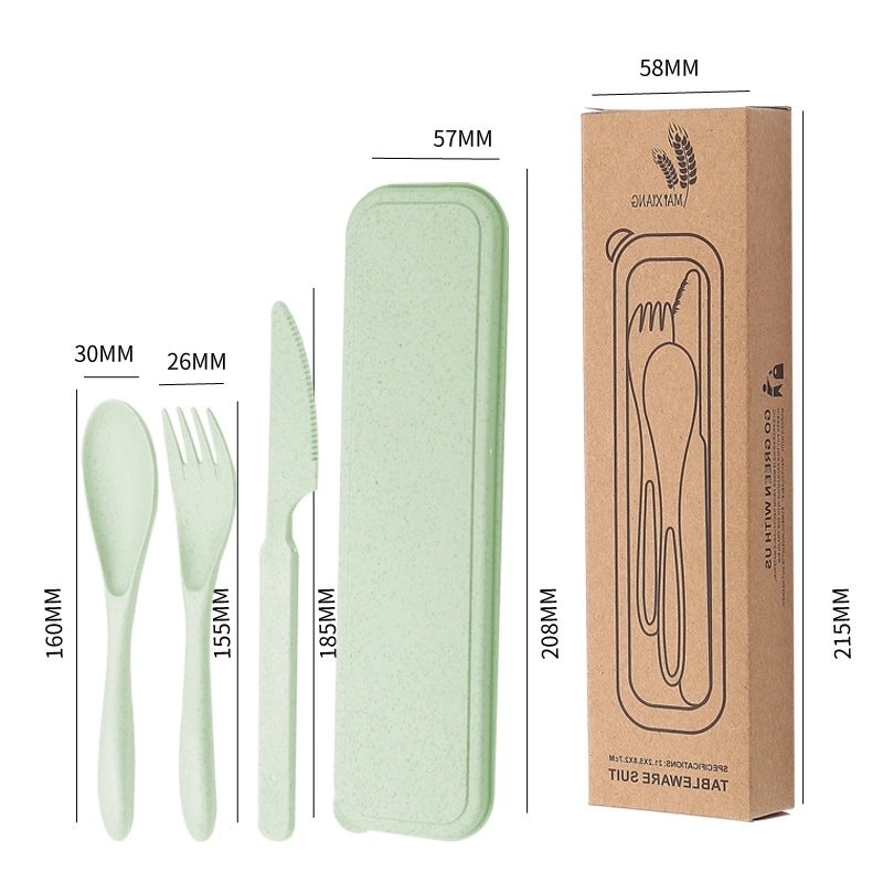 Wheat Straw Casual Tableware Set Solid Color Eco-Friendly Dinnerware | Kitchen & Dining