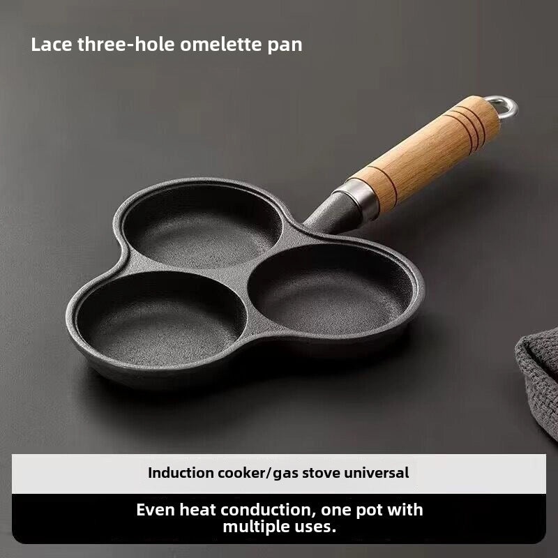 Cast Iron Omelette Pan Deep Non-Stick Egg Hamburger Mold Household Dumpling Pot|Kitchen Cookware