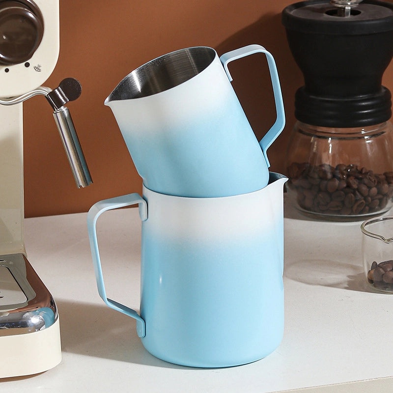 304 Stainless Steel Flower Shaped Coffee Cup with Pointed Spout Gradient Color Creative Milk Pot|Kitchen & Dining