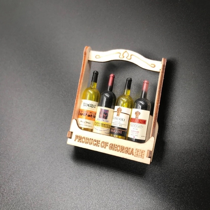 Cute 3D Red Wine Bottle Fruit Wooden Fridge Magnets for Kitchen Decoration|Home & Kitchen Accessories
