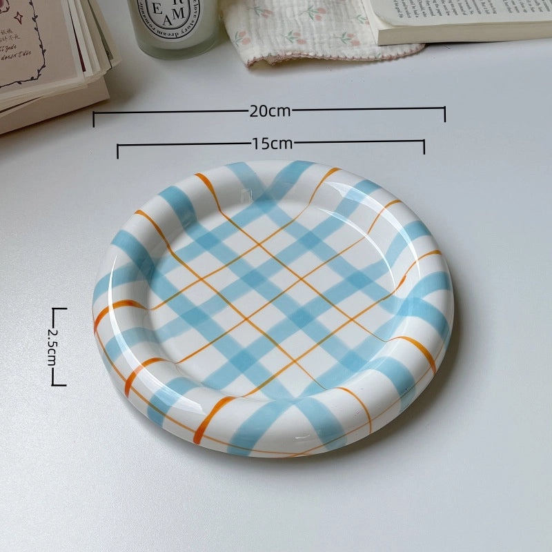 Charming Lattice Porcelain Plate Single Piece | Home Decor Tableware