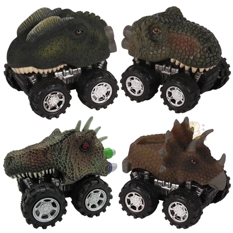 6 Pieces Mini Dinosaur Warrior Toy Cars for Kids Creative Plastic Model Set|Toys & Games