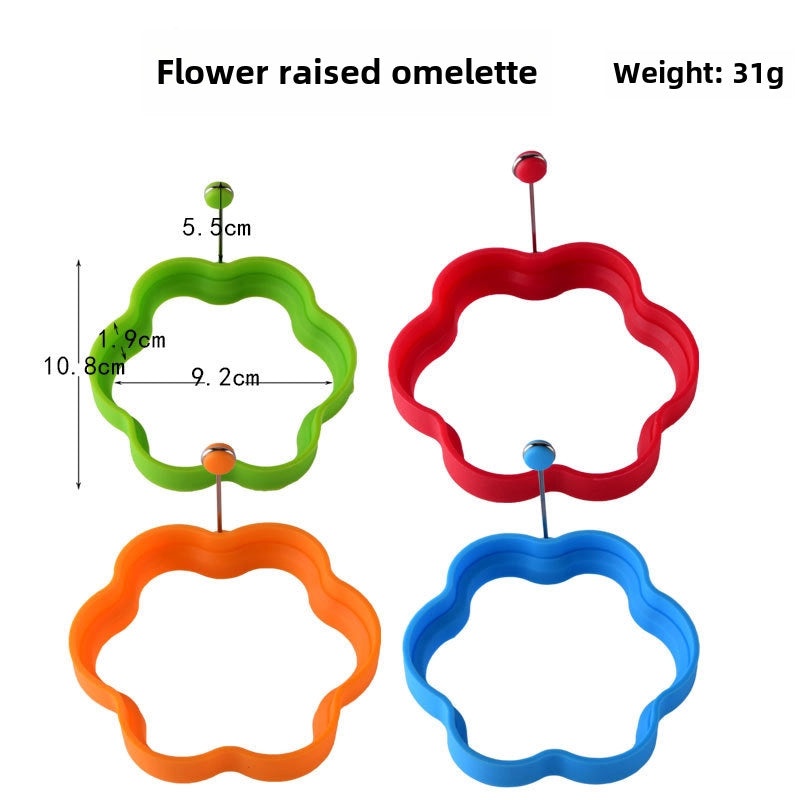 Five-star Heart Silicone Omelette Mold Round Pancake Ring Egg Cake Baking Tool|Kitchen Tools & Utensils