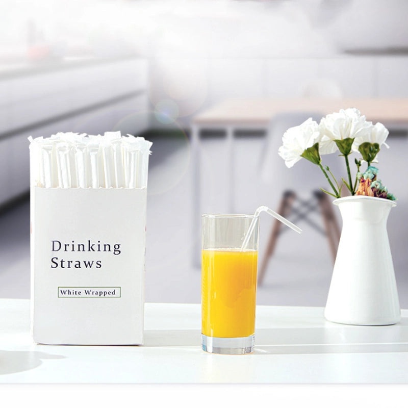 一次性弯曲透明塑料吸管 独立包装食品级PP材质环保吸管|餐饮用品塑料吸管