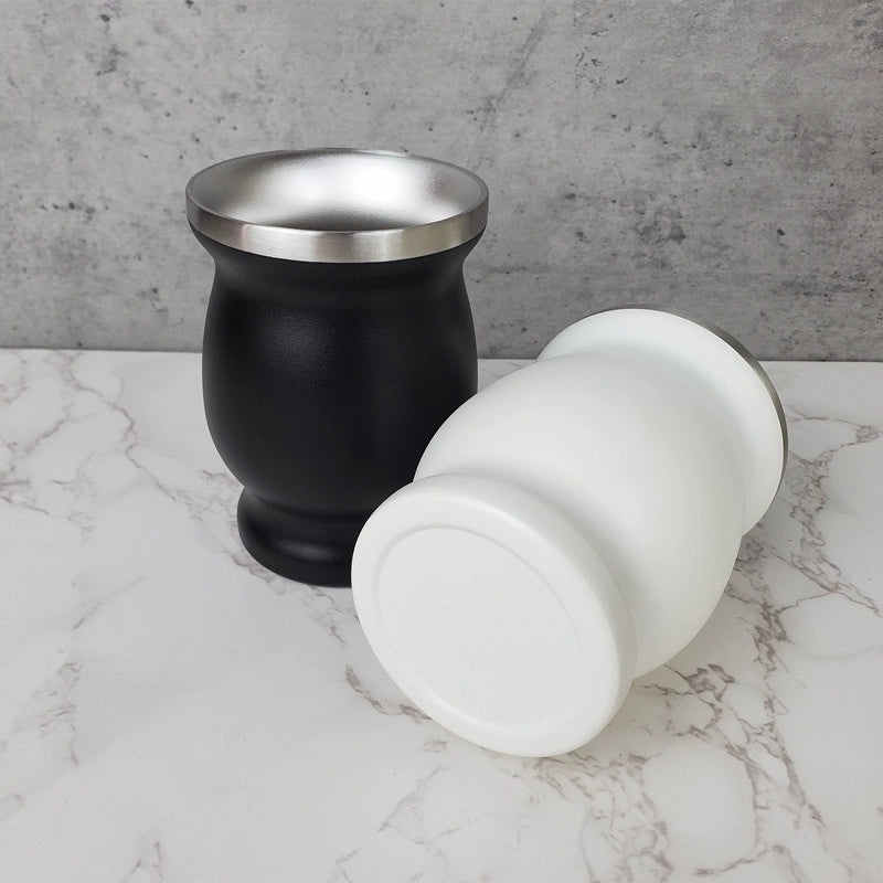 Stylish Solid Color Stainless Steel Thermos Cup with Straw 1 Set | Drinkware & Accessories