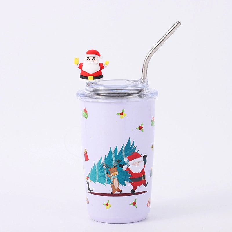 Christmas Santa Claus Snowman Stainless Steel Thermos Tumbler 304 Steel 1 Piece|Drinkware & Tumblers